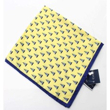 Club Room Allover Sailboats Novelty Men’s Silk Pocket Square (Yellow)