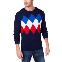 Club Room Men’s Argyle Sweater (Dark Blue, XXL)