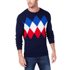 Club Room Men’s Argyle Sweater (Dark Blue, XXL)