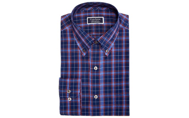  Mens Classic Regular Fit Dress Shirt (Navy, 3435)