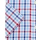  Men’s Classic/Regular Fit Wrinkle-Resistant Gingham Shirt  (Blue/Red, 17.5 S/S)