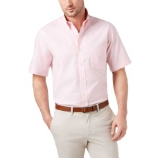 Club Room Men’s Classic/Regular Fit Wrinkle-Resistant Oxford Dress Shirt (Pink, 18 S/S