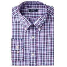Club Room Men’s Classic/Regular Fit Wrinkle-Resistant Plaid Dress Shirt (Red/Blue/Multi, 16.5/34-35)