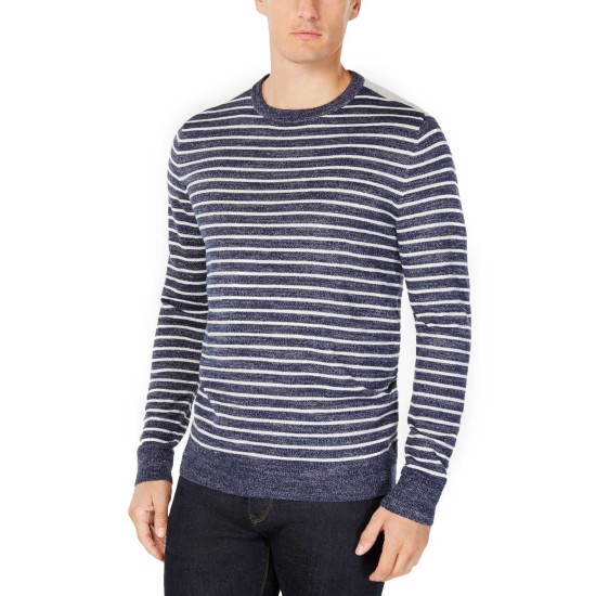  Men’s Low Tide Striped Sweater (Navy Stone Heather, XXL)