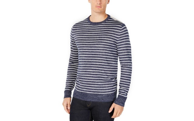  Men’s Low Tide Striped Sweater (Navy Stone Heather, XXL)