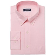Club Room Men’s Regular Fit Performance Solid Long-Sleeve Dress Shirt (Pink, 16X3435)