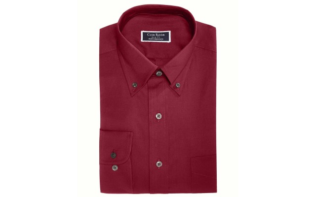  Men’s Slim-Fit Stretch Wrinkle-Resistant Pinpoint Solid Dress Shirts