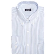 Club Room Men’s Slim-Fit University Stripe Performance Dress Shirt (Blue/White, 16X32-33)