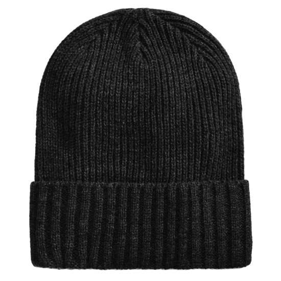  Men’s Solid Cuff Hat (Black)