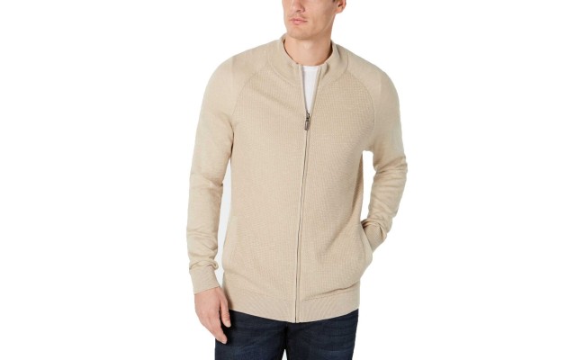  Men’s Textured Full-Zip Cardigans