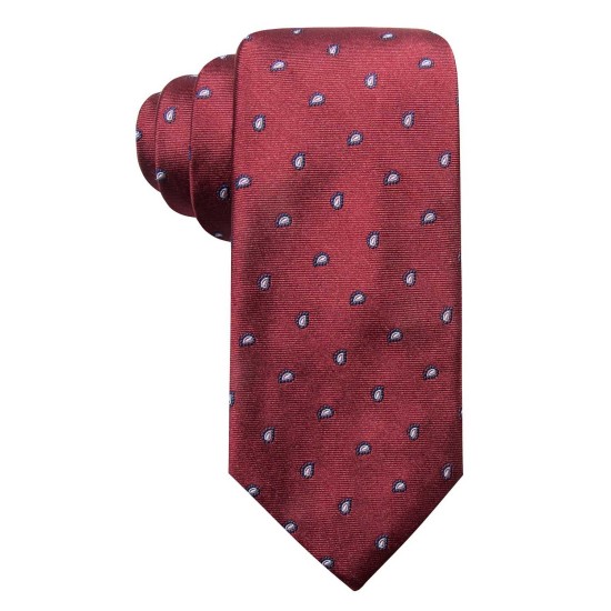  Men’s Woolsey Pine Classic Paisley Silk Tie (Red)