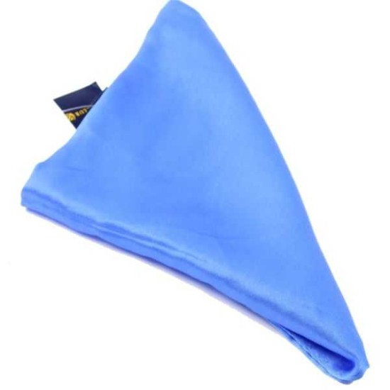  Solid Blue 100% silk Pocket Square