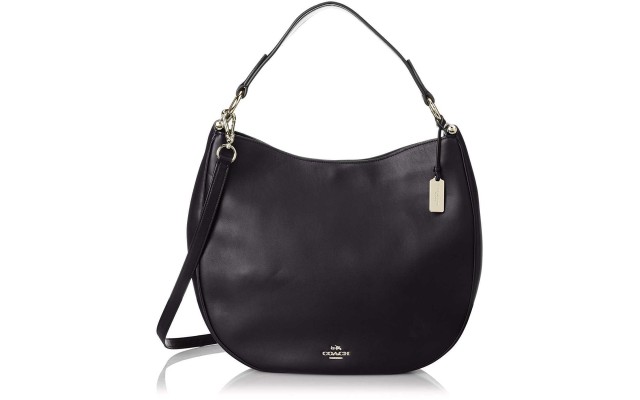  36026 Leather Nomad Glovetanned Hobo Shoulder Bag (Light Gold / Navy)