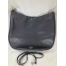  36026 Leather Nomad Glovetanned Hobo Shoulder Bag (Light Gold / Navy)
