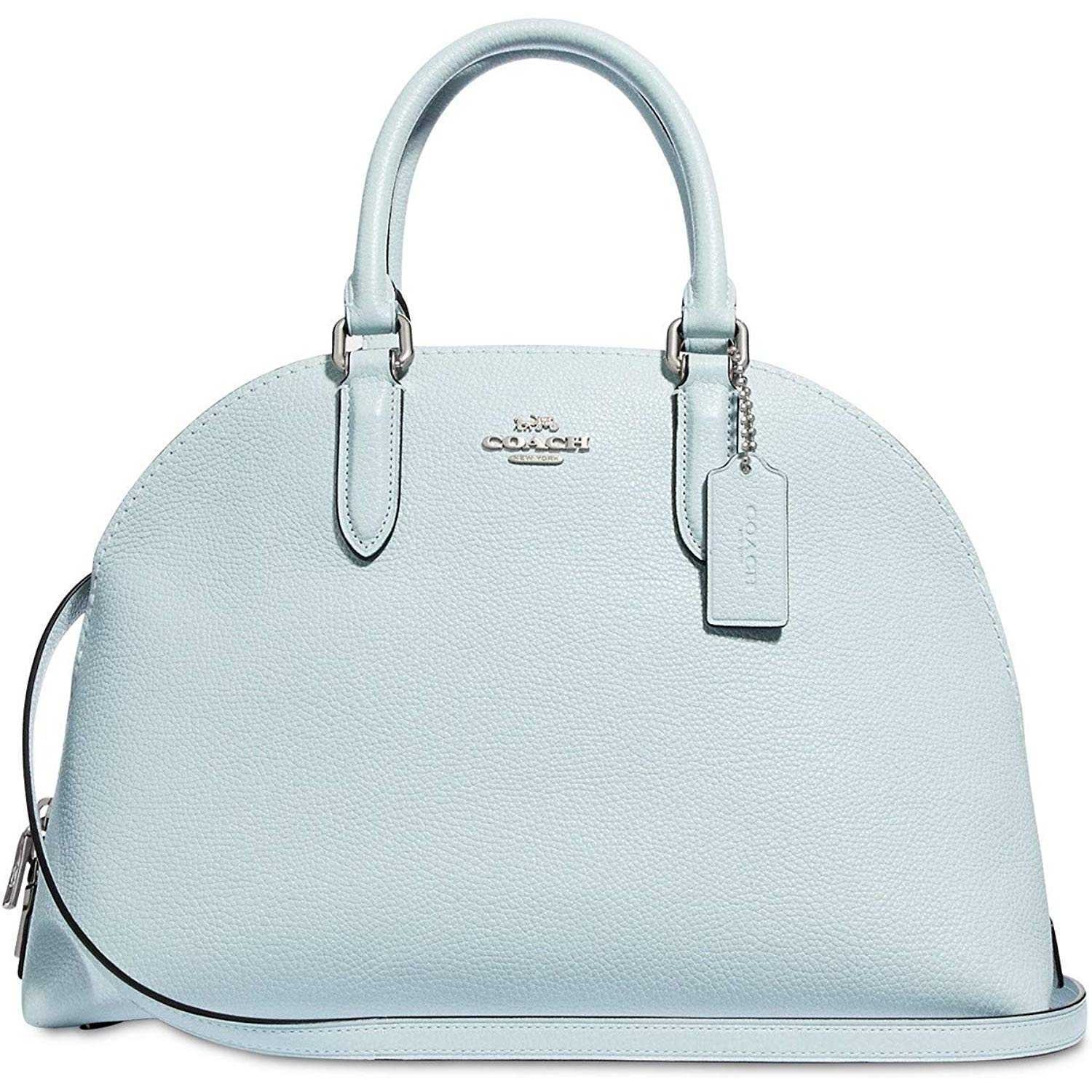 coach quinn satchel in polished pebble leather