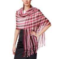 Collection Xiix Multi Stripe Metallic Net Wrap in Gala Pink
