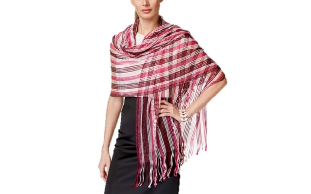 Collection Xiix Multi Stripe Metallic Net Wrap in Gala Pink