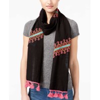 Collection XIIX Pop Of Embroidery Scarf (Black)