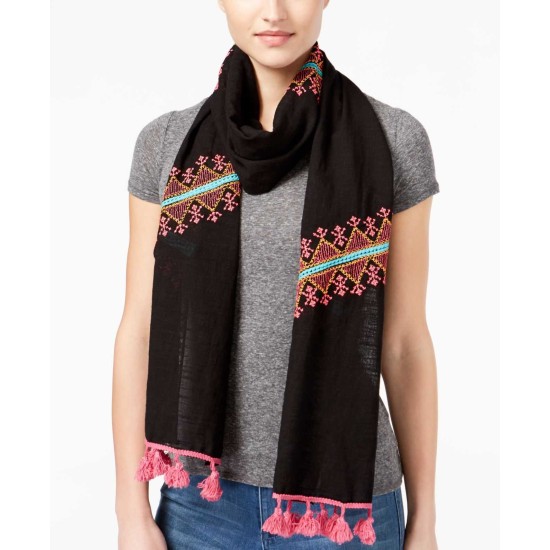  Pop Of Embroidery Scarf (Black)