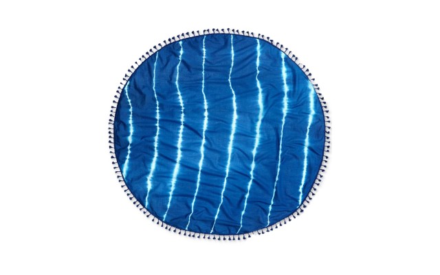  Tie-dyed Stripes Circle Wrap (Navy, One Size)