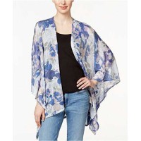 Collection XIIX Watercolor Floral Batwing Poncho