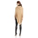 Collection XIIX Women’s Ladder Stitch Hooded Poncho, Sepia Sand, One Size