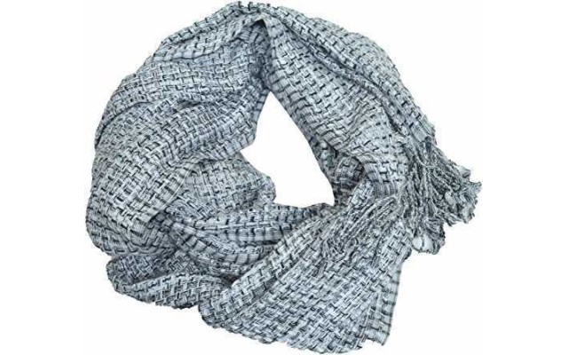  Women's Multi Woven Box Weave Wrap Scarves, Blue