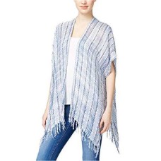 Collection XIIX Women’s Striped Confetti Poncho, Denim Blue (One Size)