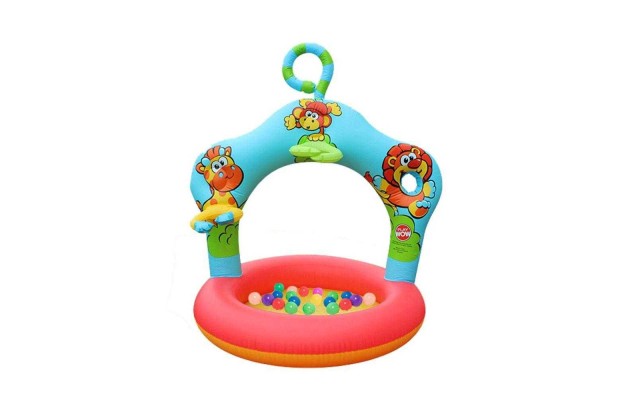 Colorful Inflatable Plastic 3 Ring Swimming Pool for Birthday Parties of Kids, Boys & Girls, Blow Up Kiddie Water & Ball Pools for Indoor & Outdoor Pool, Swimming and Play Parties for Kids in Various Sizes