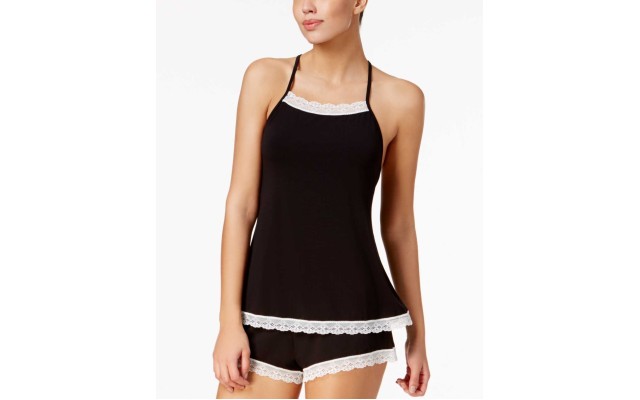  Majestic Lace Trim Camisole (Charcoal, S)