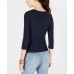  by Almost Famous Juniors’ Striped Ribbed Knit Blouse Pullover Tops