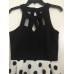  Juniors’ Cutout Polka-Dot Fit & Flare Dress (Black/White, 11)
