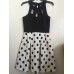  Juniors’ Cutout Polka-Dot Fit & Flare Dress (Black/White, 11)