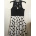  Juniors’ Cutout Polka-Dot Fit & Flare Dress (Black/White, 11)