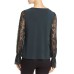  Lace Overlay Top (Green, S)