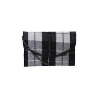 Danielle Nicole Womens Hudson Wool Plaid Crossbody Handbag B/W Small