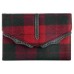  Womens Hudson Wool Plaid Crossbody Handbag Red Small
