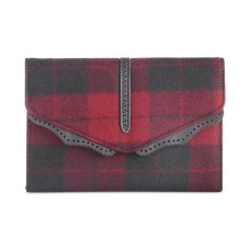 Danielle Nicole Womens Hudson Wool Plaid Crossbody Handbag Red Small