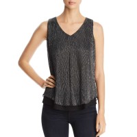 Design History Metallic Layered Look Tank (Black, S)