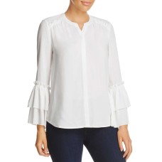 Design History Ruffle Bell Sleeve Blouse (White, M)