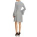  Women's Bell-Sleeve Knit Dress, Dark Gray, Small