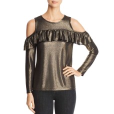 Design History Women's Cold Shoulder Slit Elbow Sweater Top