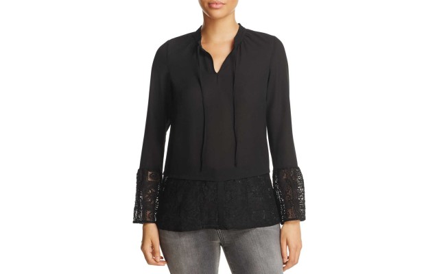  Women’s Lace-Trim Blouse Top
