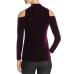  Women's Velvet Cold-Shoulder Top