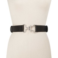 Dkny Adjustable Interlock Belt (Black/Silver, One Size)