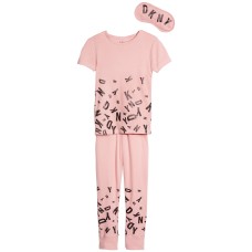 DKNY Girls’ Gold Star 2-Piece Pajamas with Sleep Mask
