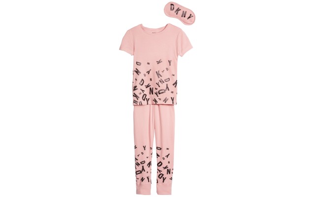  Girls’ Gold Star 2-Piece Pajamas with Sleep Mask