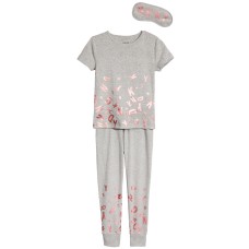 DKNY Girls’ Gold Star 2-Piece Pajamas with Sleep Mask