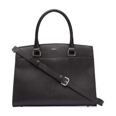 DKNY Medium Leather Satchel (Black)