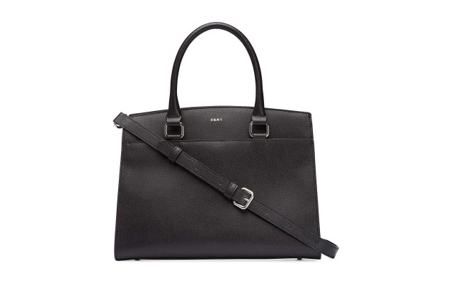  Medium Leather Satchel (Black)